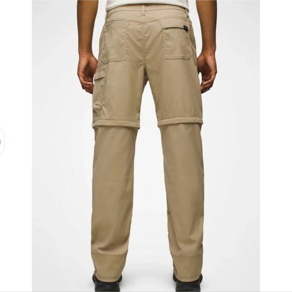 NEW Prana Stretch Zion Durable Convertible Men's Tan Cargo Pants Sandbar Tan - Picture 3 of 14